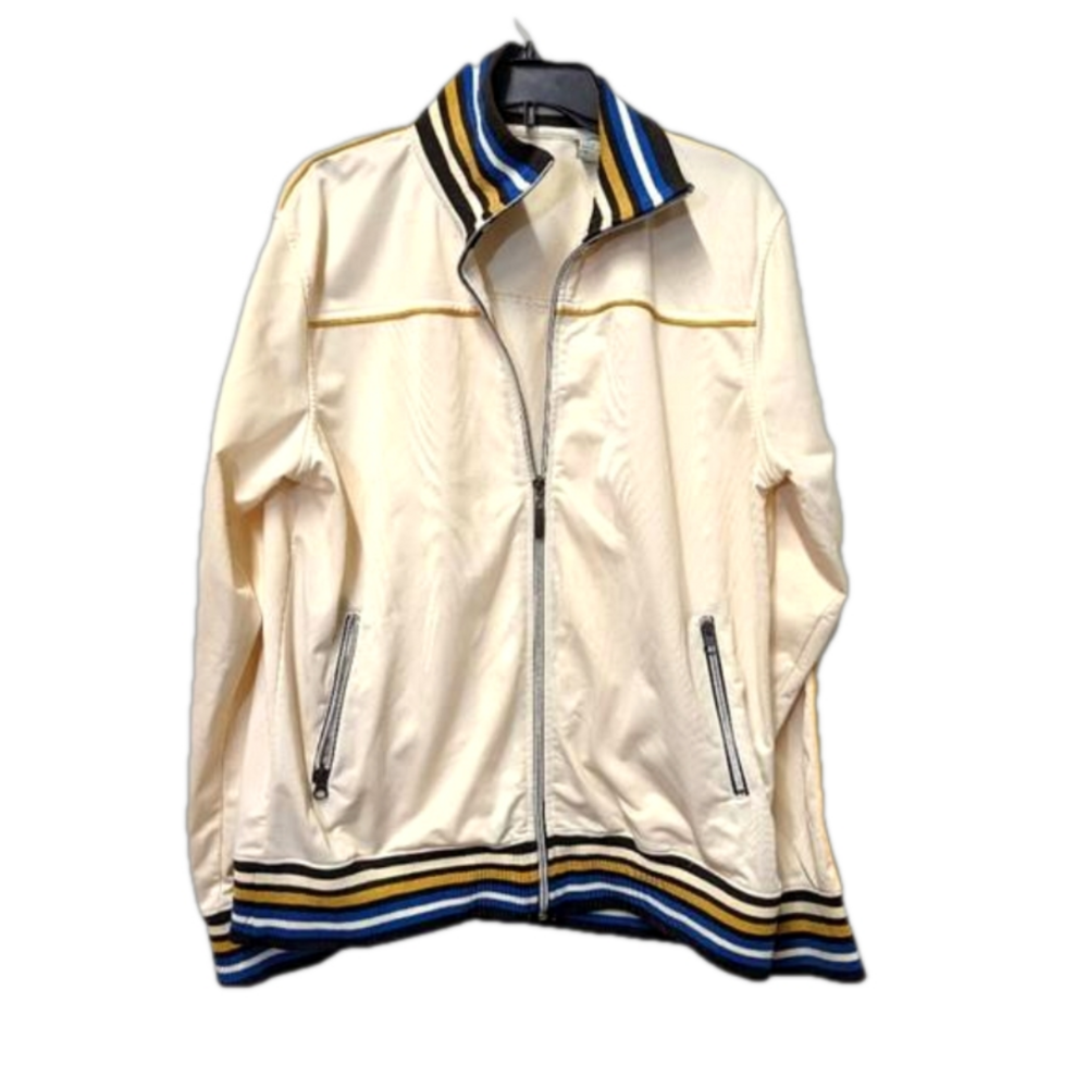 Vintage Mens Eighty Eight Track Jacket Full Zip Off white Large L